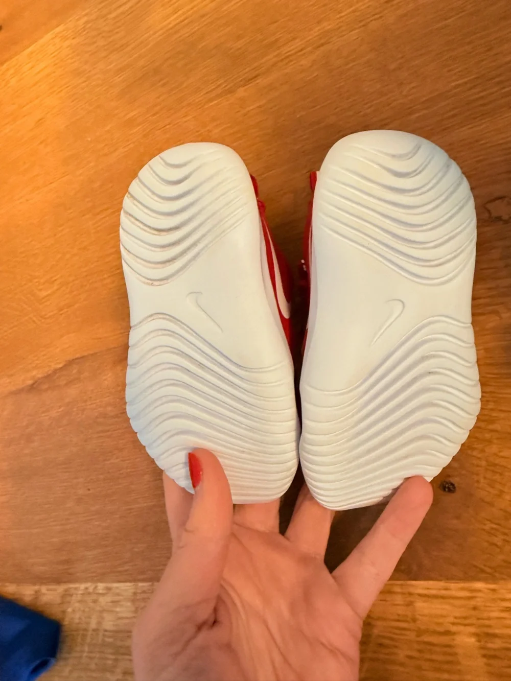 Nike Kids Red Slip-On Sneakers with White Swoosh